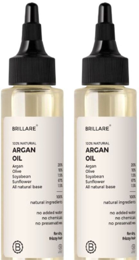 BRILLARE Argan Hair Oil with Olive & Sunflower Oil, For Dry & Frizzy Hair 100% Natural Hair Oil(200 ml)