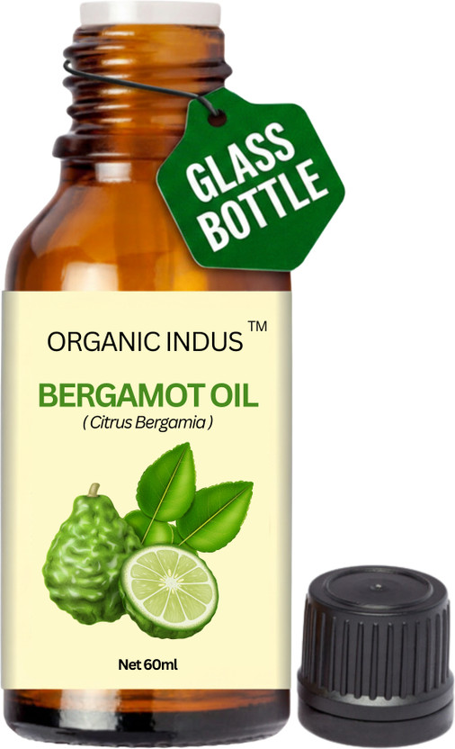 Organic Indus Bergamot Oil 60ml for Mood Elevation, Skin Balancing, and Aromatherapy Hair Oil(60 ml)