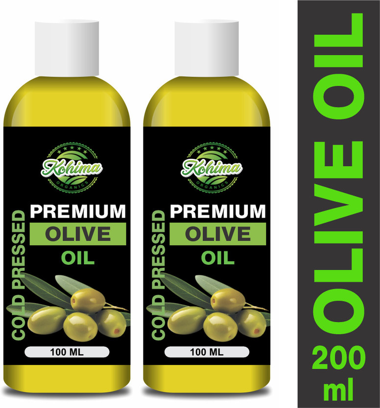 Kohima Organics Olive Oil Pure, Natural, Virgin & Cold Pressed - Hairs, Nails, Cuticles, Lips Hair Oil(200 ml)