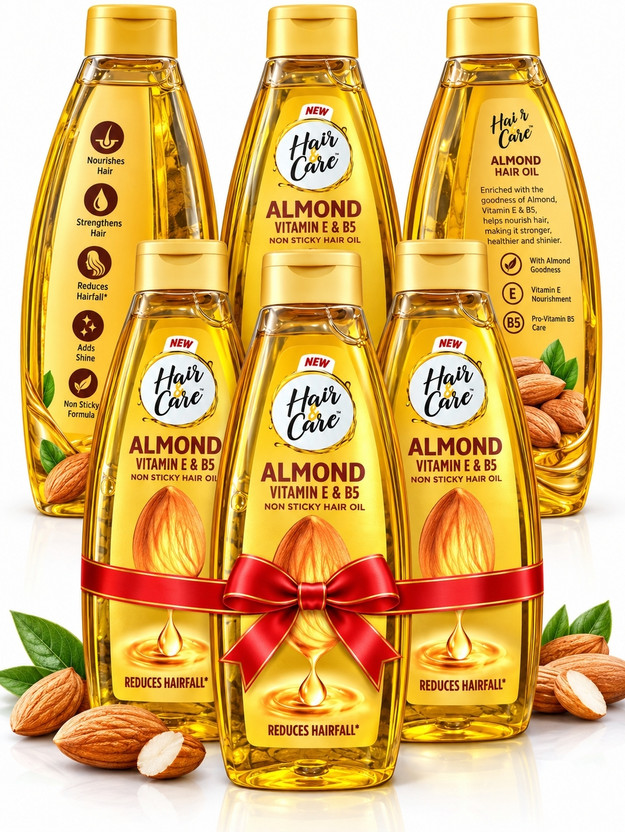 HAIR HAIR & CARE 6 Packs of Almond and Walnut  Hair Oil(1200 ml) - Flipkart Deal