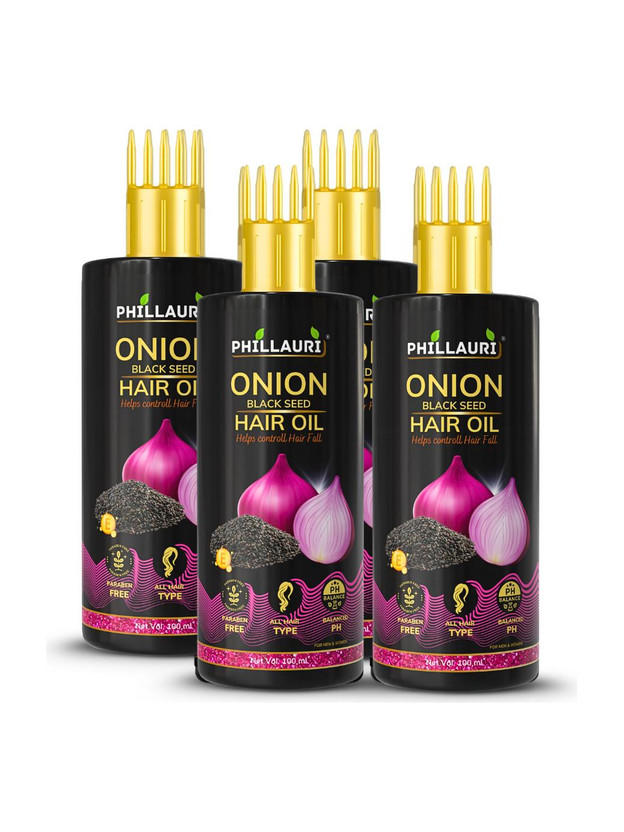 Phillauri Onion Black Seed Hair Oil - WITH COMB APPLICATOR - Controls Hair Fall Hair Oil(400 ml)