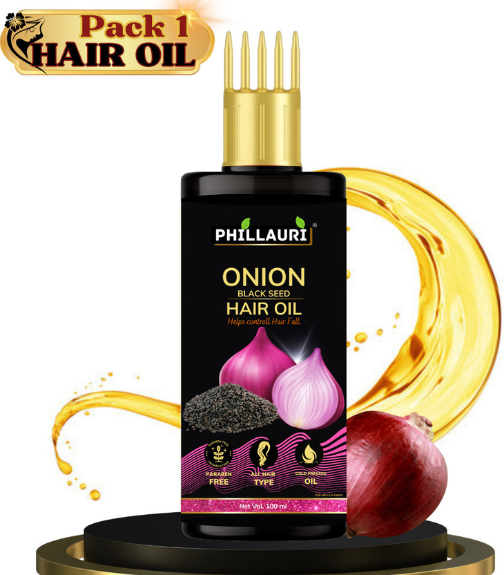 Phillauri Onion Black Seed Hair Oil All In-One Long Hair (Hair Oil) For Men And Women Hair Oil(100 ml)