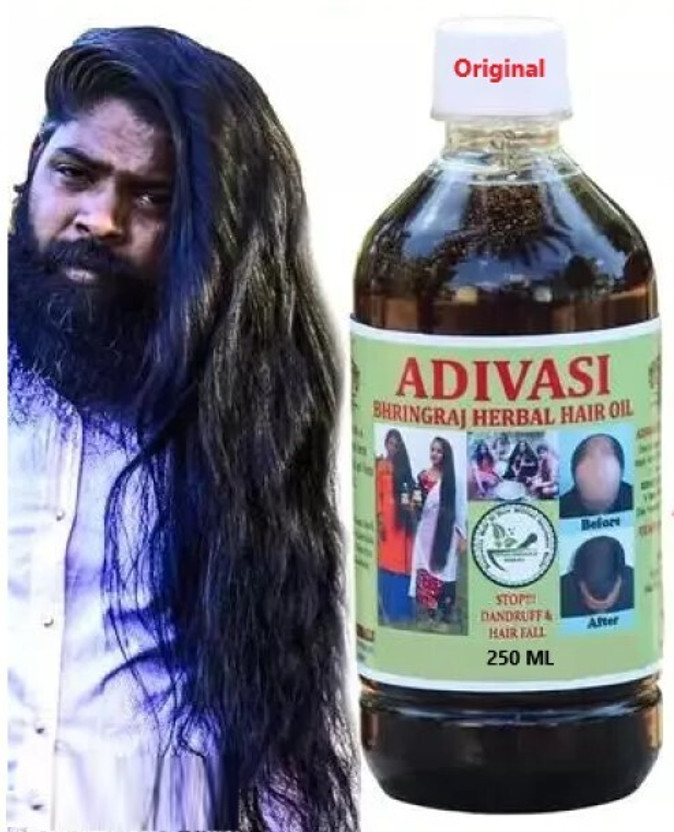 Adivasi 100% BHINGRAJ AYURVEDIC Hair Oil ( pack of 1 ) Hair Oil(250 ml)