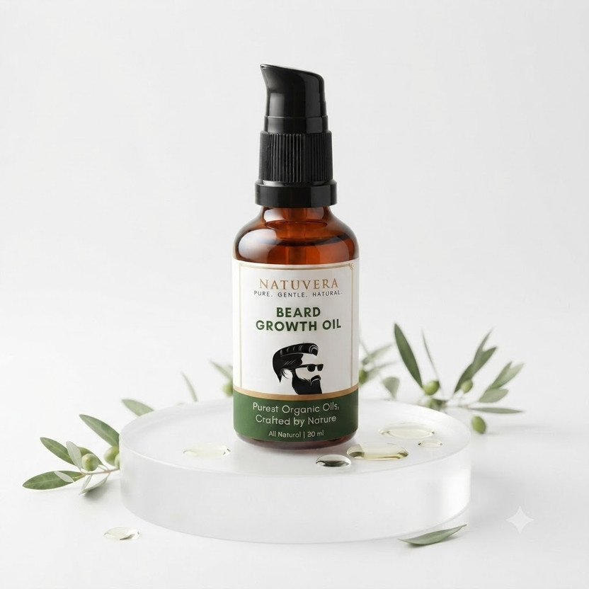 Natuvera Natural Beard Growth Oil for Men | Nourishing Beard Care Oil Hair Oil(30 ml)