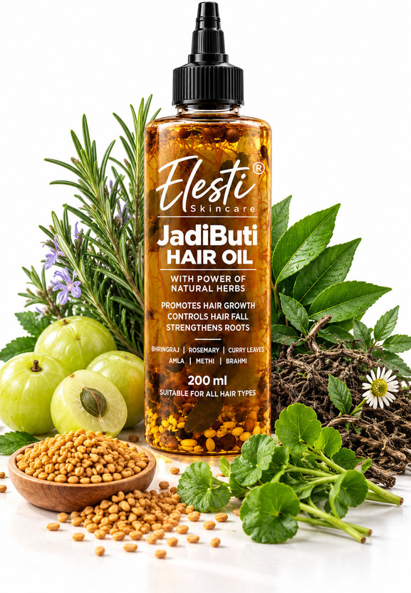 ELESTI ELESTI SKINCARE Herbal Hair Growth Oil for Dry Frizzy Hair and Scalp Nourishment Hair Oil(200 ml) - Flipkart Deal