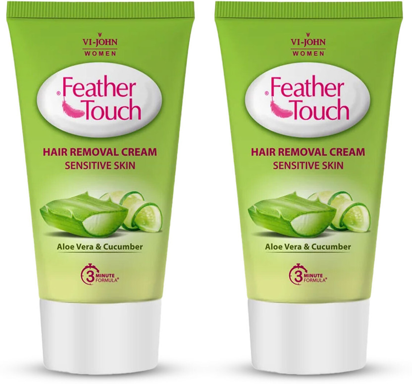 VI-JOHN FEATHER TOUCH Aloevera Cucumber Hair Removal Salon-like Finish No Ammonia Smell Cream(80 g, Set of 2)
