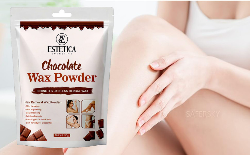 Estetica Cosmetics Chocolate Glow Herbal Wax Powder – Deep Cleansing Hair Removal Wax Powder(50 g)