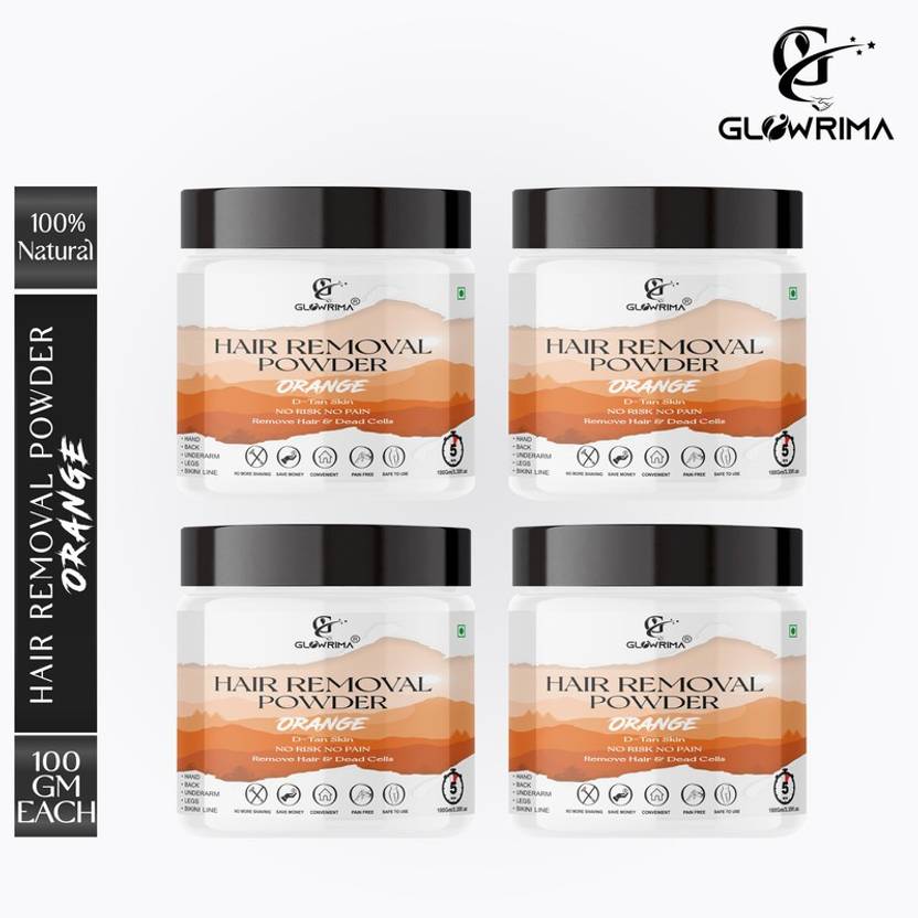 Glowrima Hair Removal Powder (Orange Fragrance) Men & Women 400 gms