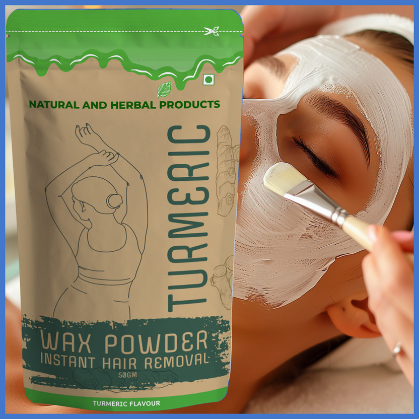 NATURAL AND HERBAL PRODUCTS Face Wax For Women (Herbal Turmeric Facial Wax Powder) Facial Hair Remover Wax Wax(50 g)