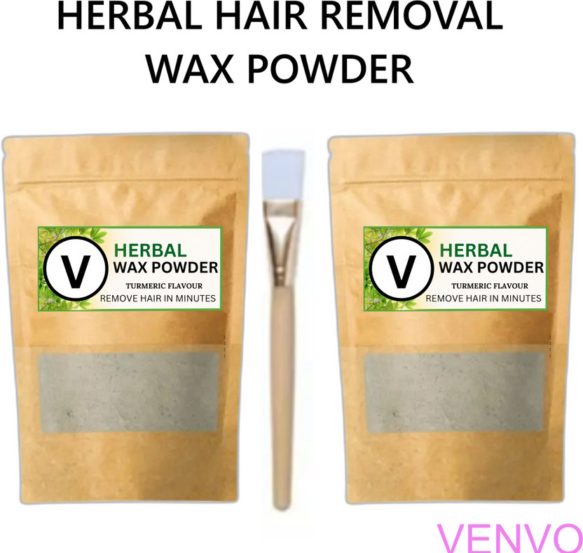 venvo Brown Herbal Wax Powder With Herbal Essence Pack of 2 with Brush Powder(200 g, Set of 3)