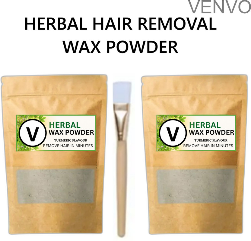 venvo Herbal Brown Wax Powder Care 2 Pack with Soft Brush Powder(200 g, Set of 3)