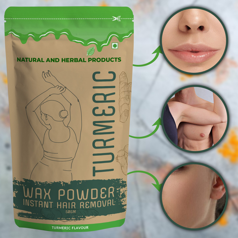 NATURAL AND HERBAL PRODUCTS Turmeric Facial Herbal Wax Powder (Face Wax Powder For Women) Body Wax Powder Wax(50 g)