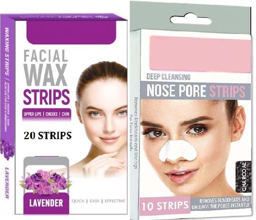 imelda ,UPPERLIPS CHIN, WITH NOSE CLEAN NATURAL FACIAL WAX STRIPS Wax