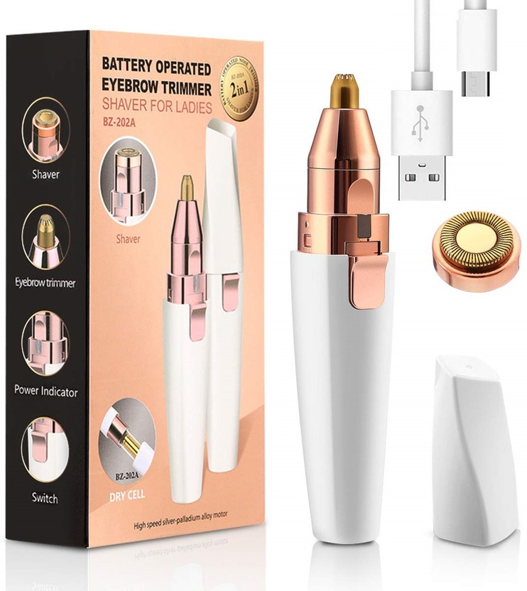 Taxila 2 In 1 Rechargeable Portable Eyebrow Painless Trimmer & Facial Hair Remover Strips(1 g)
