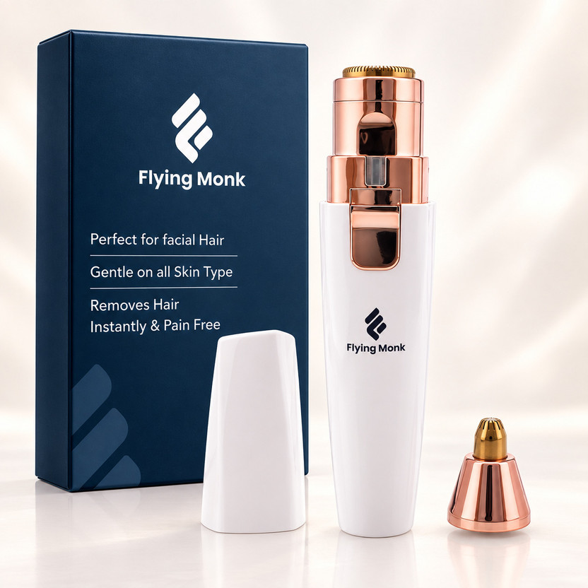 Flying monk 2 in 1 Lipstick Shape Electronic Facial Hair Eyebrow Remover Shaver Waxing Strips(1 g)