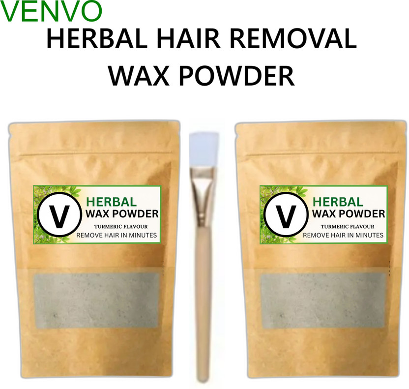 venvo Brown Herbal Wax Powder Set of 2 with Handy Brush Powder(200 g, Set of 3)