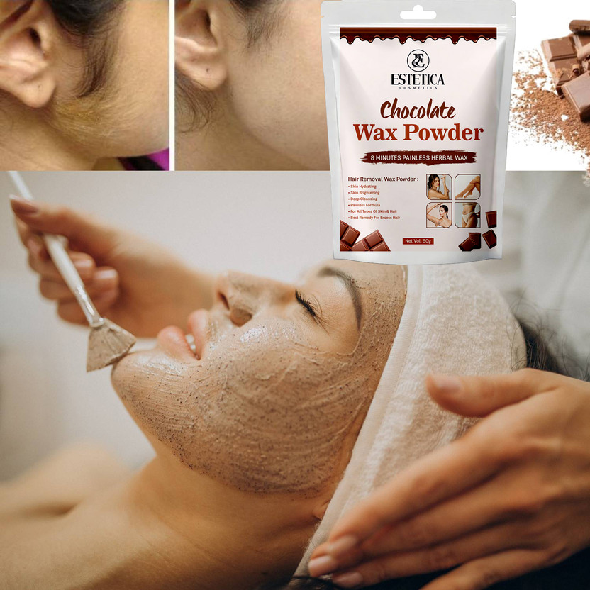 Estetica Cosmetics Chocolate Wax Powder Fast Herbal Wax Hair Removal Powder(50 g)
