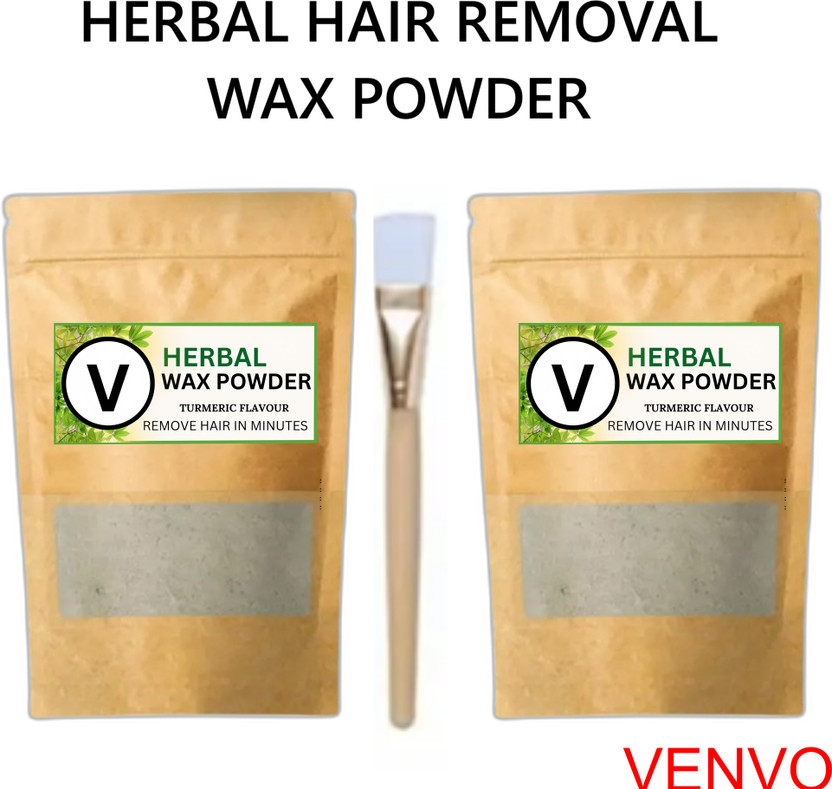 venvo Herbal Brown Wax Powder Pack of 2 with Brush Tool Powder(200 g, Set of 2)