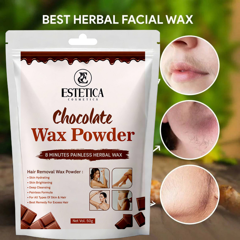 Estetica Cosmetics Chocolate Wax Powder Gentle Herbal Hair Removal Care Powder(50 g)