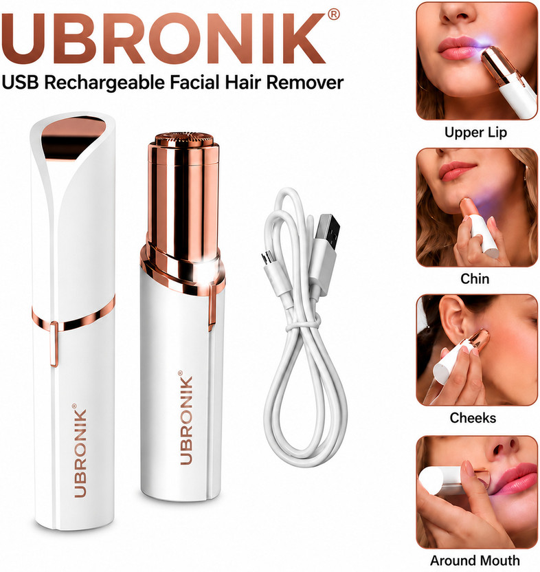 UBRONIK Electronic Lipstick Shape Flawless Shaver Facial Hair Remover Device Strips(1 Strips)