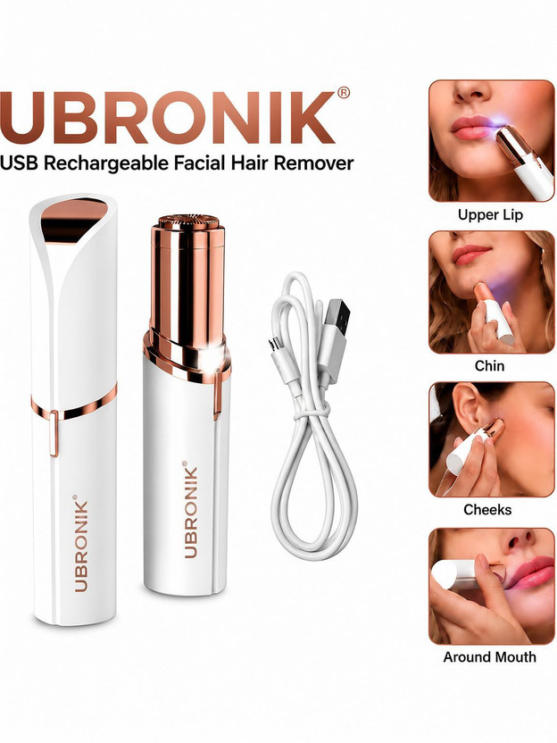 UBRONIK Electronic Lipstick Shape Flawless Shaver Facial Hair Remover Device Strips(1 Strips)