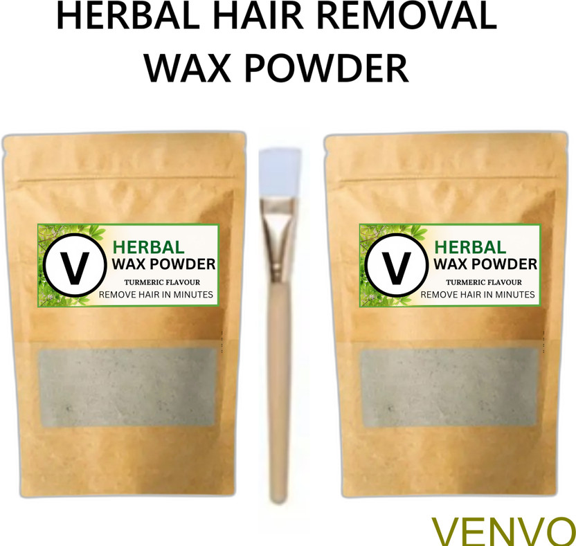 venvo Brown Herbal Wax Powder Pack of 2 with Applicator Powder(200 g, Set of 3)