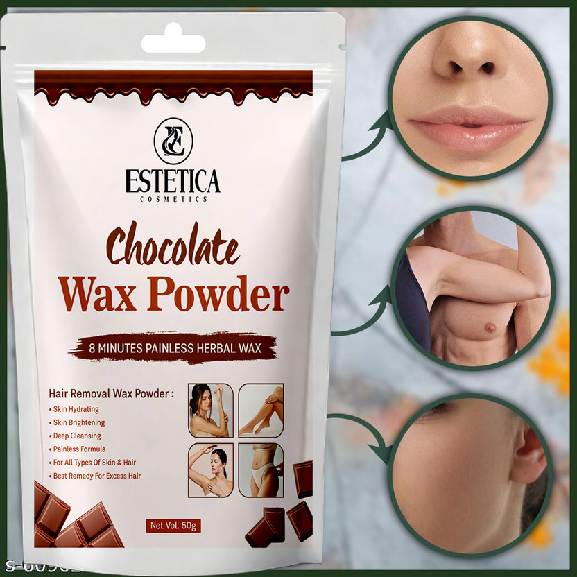 Estetica Cosmetics Chocolate Wax Powder Natural Herbal Hair Removal Pack Powder(50 g)