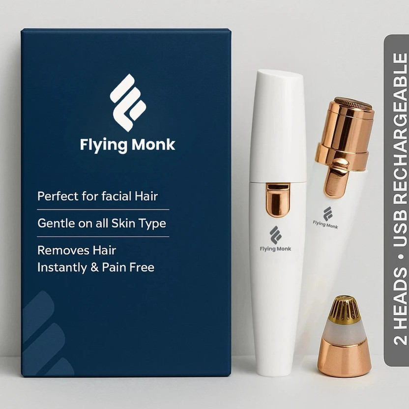 Flying monk 2 in 1 Lipstick Shape Electronic Facial Hair Eyebrow Remover Shaver Waxing Strips(1 g)