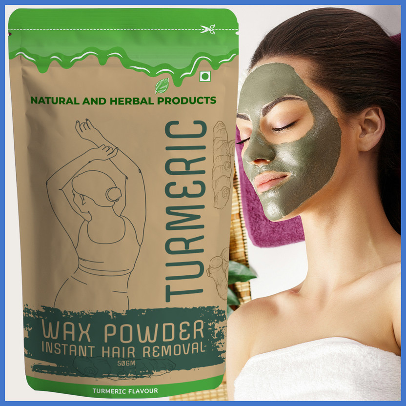 NATURAL AND HERBAL PRODUCTS Herbal Turmeric Facial Wax (Face Wax For Women) Facial Hair Remover Wax Powder Wax(50 g)