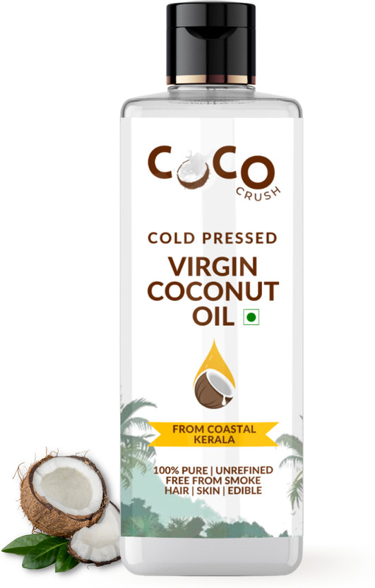 COCO CRUSH Virgin Coconut Oil for Massage | Cold-Pressed, 100% Pure | After Bath Skin, Hair(200 ml)