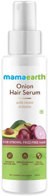 Mamaearth Onion Hair Serum For Silky & Smooth Hair, Tames Frizzy Hair, with Onion & Biotin for Strong, Tangle Free & Frizz-Free Hair(100 ml)
