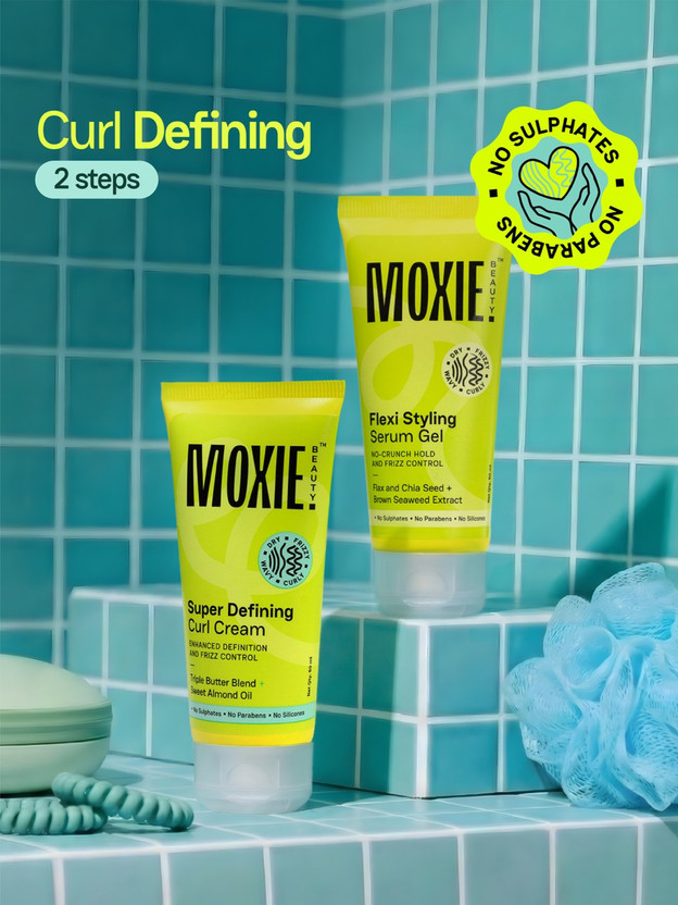 MOXIE BEAUTY Curly Vibe Setter Travel Duo | Curl cream + Serum Gel | Boosts Curl Definition(240 ml)