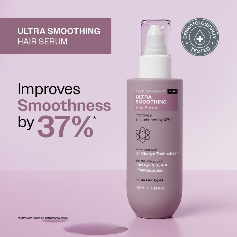 BARE ANATOMY Ultra Smoothing Serum | For Dry & Frizzy Hair(100 ml)