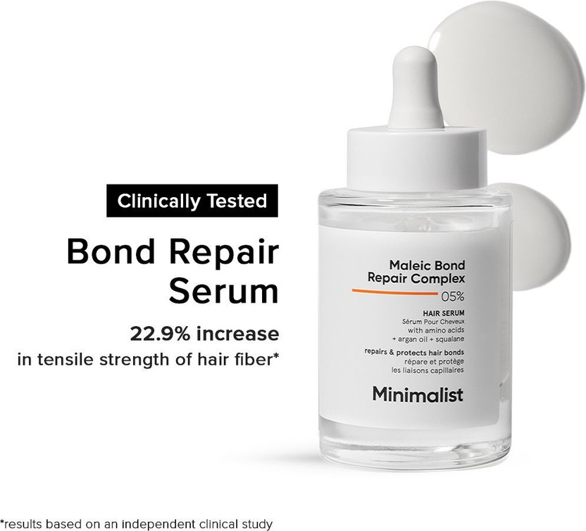 Minimalist Hair Serum for Dry, Damaged & Frizzy Hair with 05% Maleic Bond Repair Complex(50 ml)