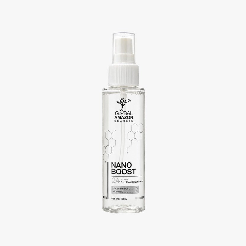 Global Global Amazon Secrets Nano Boost | 24 Hours Frizz Free Keratin Serum | Macadamia Oil + Vitamin E(100 ml) - Flipkart Deal