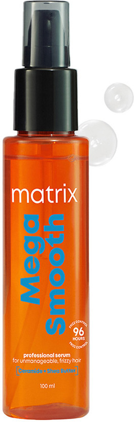 MATRIX Mega Smooth Anti-Frizz Serum for Frizzy Hair,Defy Frizz for 4 Days(100 ml)
