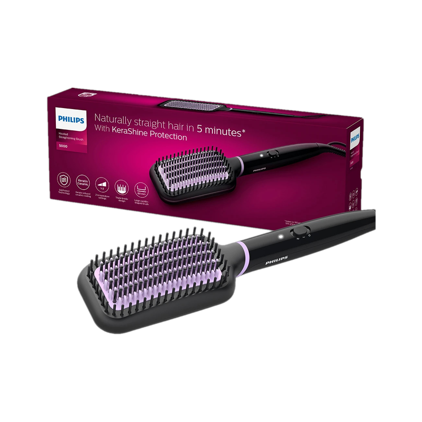 PHILIPS BHH880 /10 Hair Straightener Brush(Black)