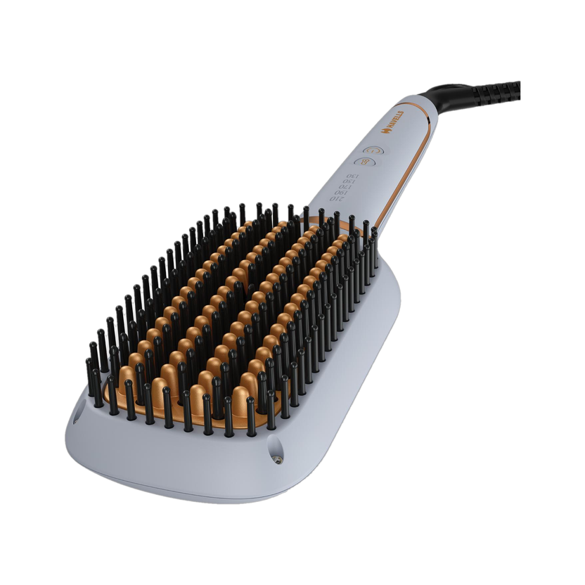 HAVELLS HS6000 Keratin Infused Hair Straightening Brush with Temperature Control HS6000 Keratin Infused Hair Straightening Brush with Temperature Control Hair Straightener Brush(Grey)