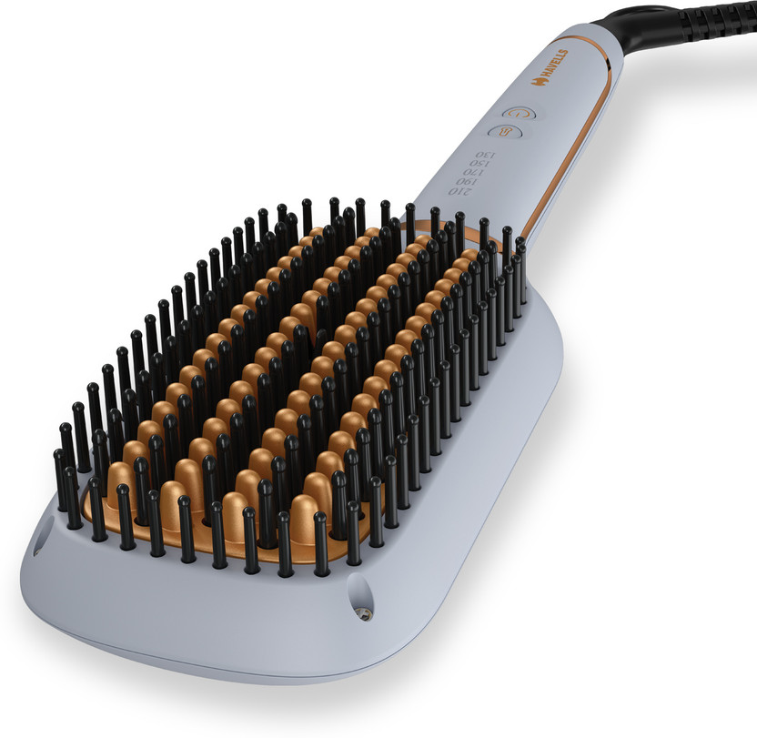 HAVELLS HS6000 Keratin Infused Hair Straightening Brush with Temperature Control Hair Straightener Brush(Grey)