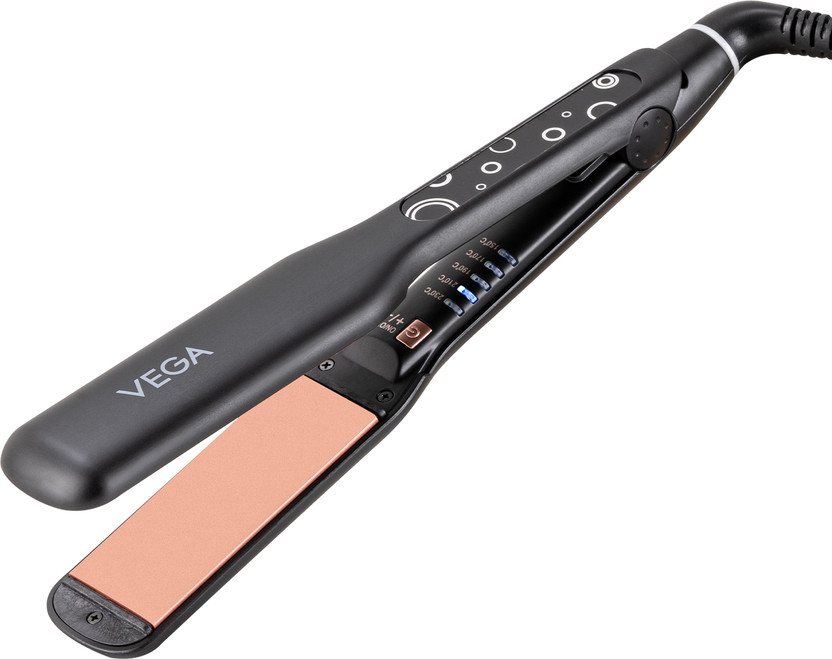 VEGA VEGA Pro-Ease with Wide Ceramic Coated plates & Adjustable Temperature VHSH-26 Hair Straightener(Black) - Flipkart Deal