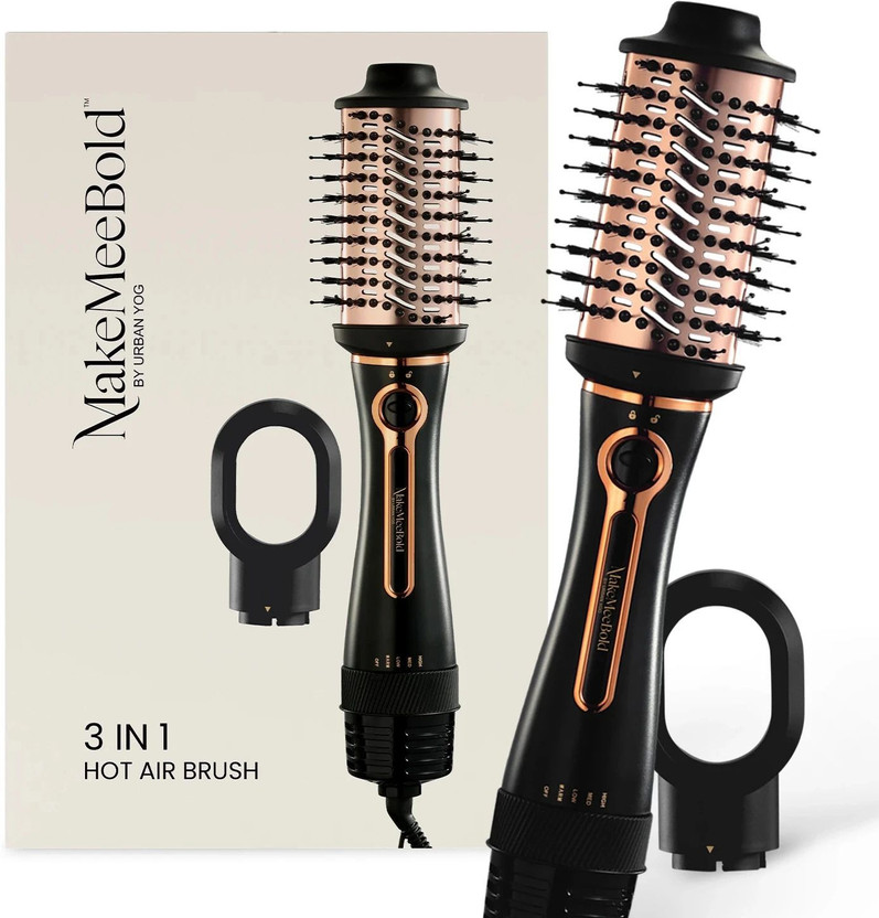 URBANYOG 3 in 1 Hot Air Brush for Women | One Step Dryer, Volumizer and Hair Straightener Brush(Rose Gold)