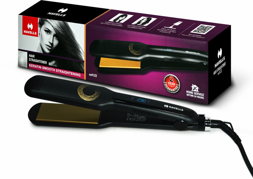 HAVELLS HS4122 Keratin Smooth HS 4122 Hair Straightener(Black, Gold)
