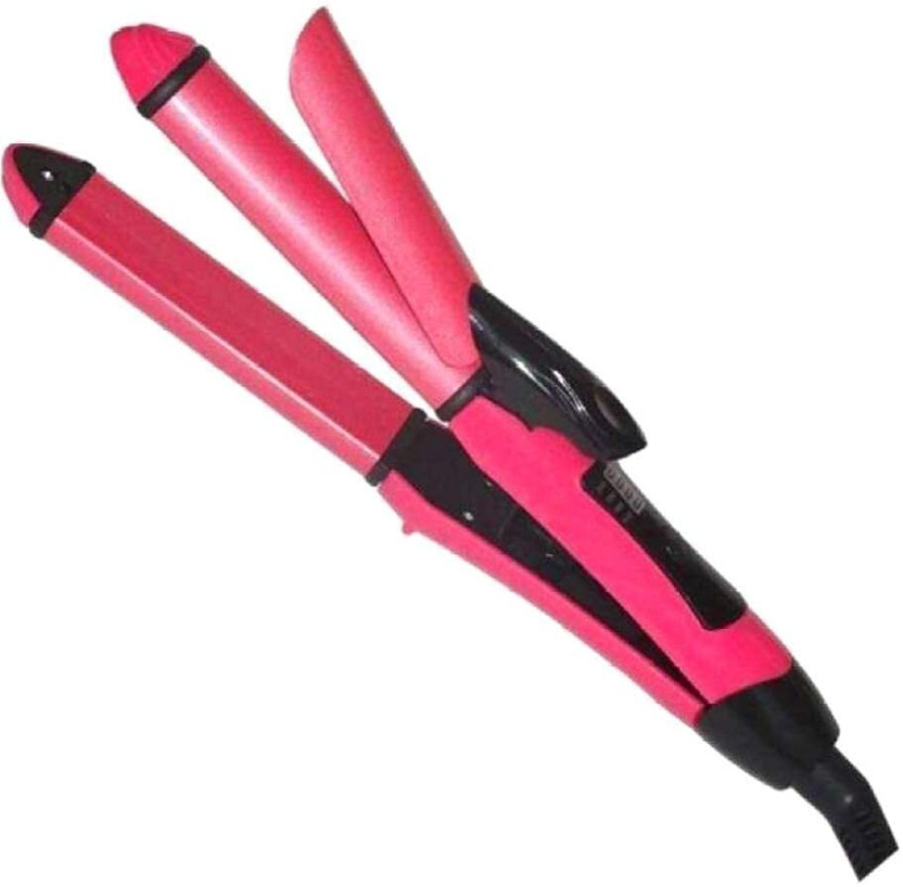 VELVIA 2 in 1 Hair Straightener and Curler | Professional Hair Styling Tool 2 in 1 Hair Straightener & Curler | Hair Styling Tool for Women Hair Straightener(Pink)