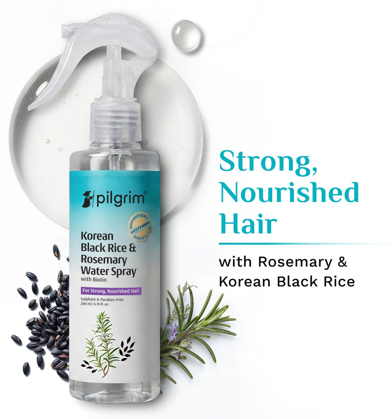 Pilgrim Korean Black Rice and Rosemary Water Spray For All Hair Types Hair Spray(200 ml)