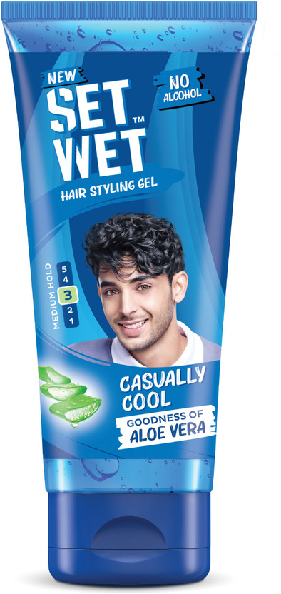 SET WET Styling Hair Gel for Men - Casually Cool for Medium Hold & High Shine,No Alcohol Hair Gel(100 g)