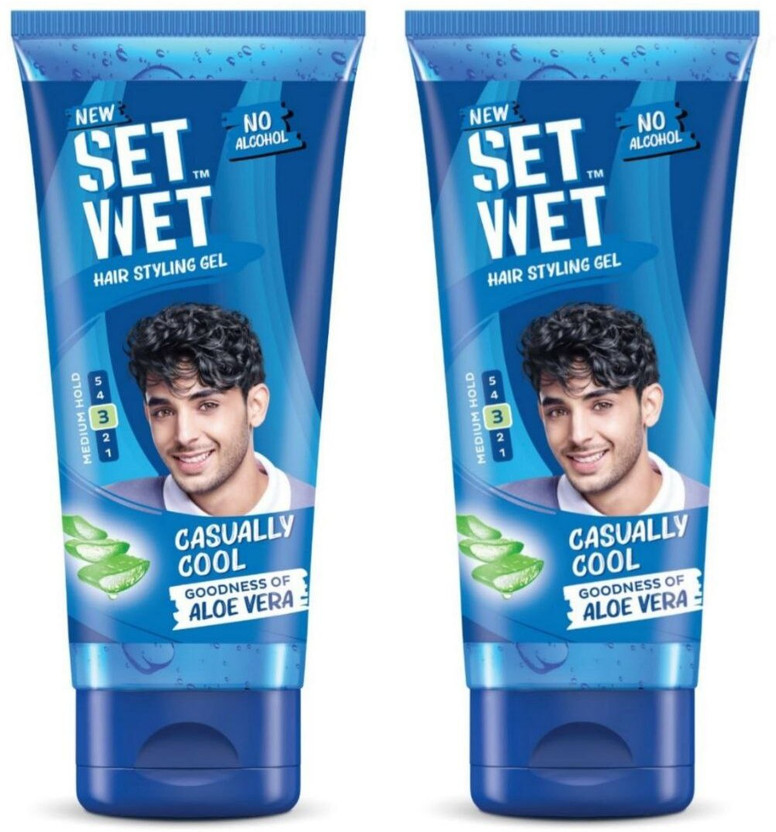 SET WET Cool Hold Hair Gel 50ml Pack of 2 With Aloe Vera Hair Gel(100 ml)