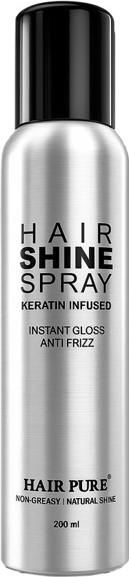 Hair Pure Hair Shine Spray | Long Lasting Styling | Smooth, Shiny & Non-Sticky Hold Hair Spray(200 ml)