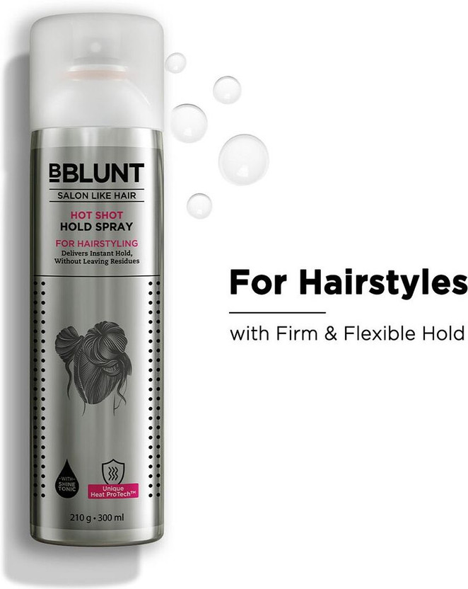 BBlunt Hot Shot Hold Spray for Instant & Firm Hold - 300 ml Hair Spray(300 ml)