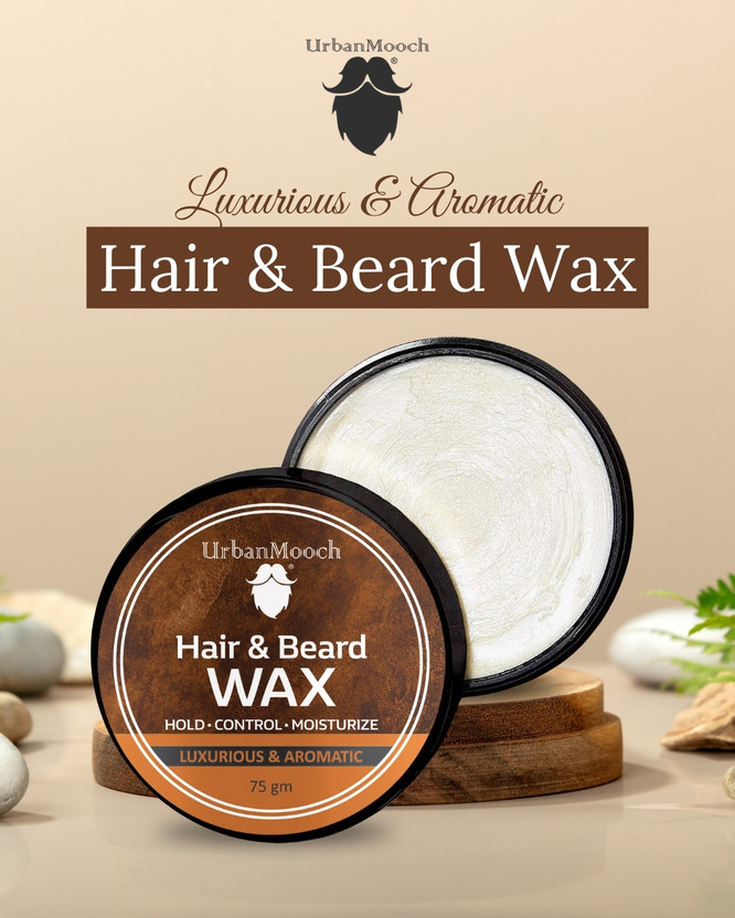 UrbanMooch Premium Hair, Beard & Mustache Wax for Strong Hold | 2 in 1 Hair & Beard Wax Hair Wax(75 g)