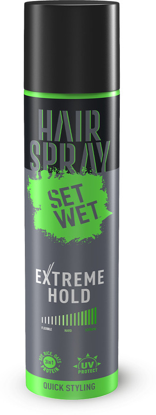 SET WET Extreme Hold Styling Hair Spray for Men,Style, Spray, Freeze your hair,Long Lasting,Quick Drying Hair Spray(200 ml)